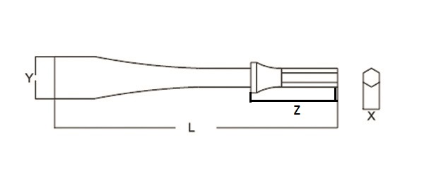 Burin pour marteau piqueur M3-13 - ATPM313EX